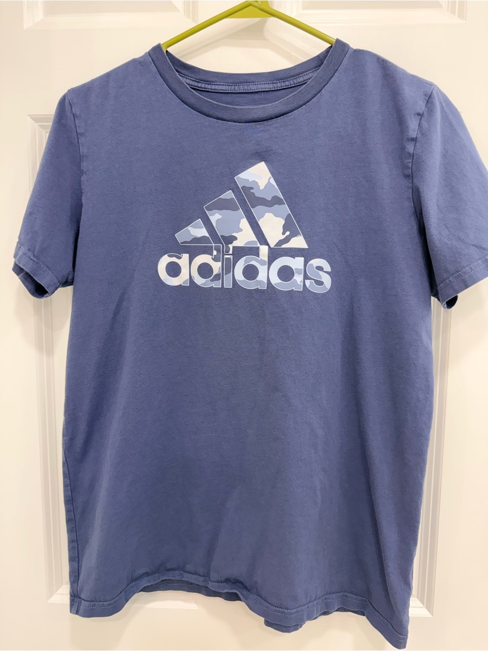 adidas Blue Tee with Camo Logo - Big boys